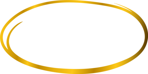 Circle gold frame set of Hand Drawn. Abstract vector design element. Gold concept, shining circle with thin realistic line for poster, banner, cover, print.