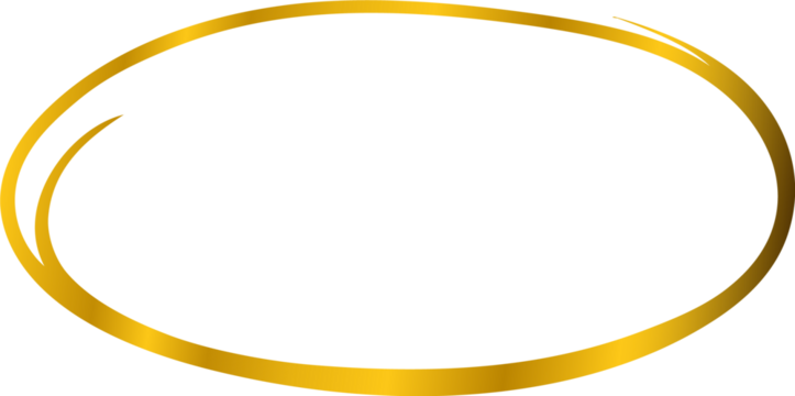 Circle gold frame set of Hand Drawn. Abstract vector design element. Gold concept, shining circle with thin realistic line for poster, banner, cover, print.