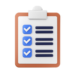 check list icon illustration 3d render