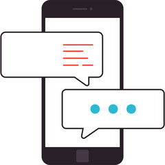 mobile smartphone chat illustration