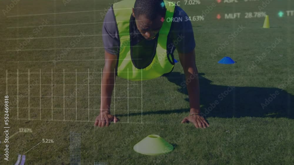 Poster animation of data processing over diverse soccer players