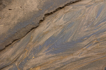 Sand texture, black, atlantic ocean, Azores islands.
