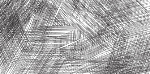 Abstract line scratch texture black and white vector