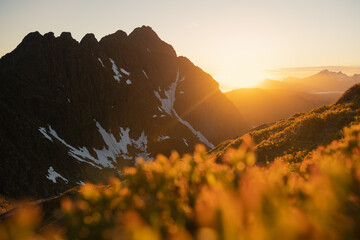 Midnight sun, Lofoten Islands, Norway
