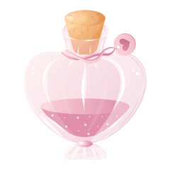 Love poison bottle with heart shape