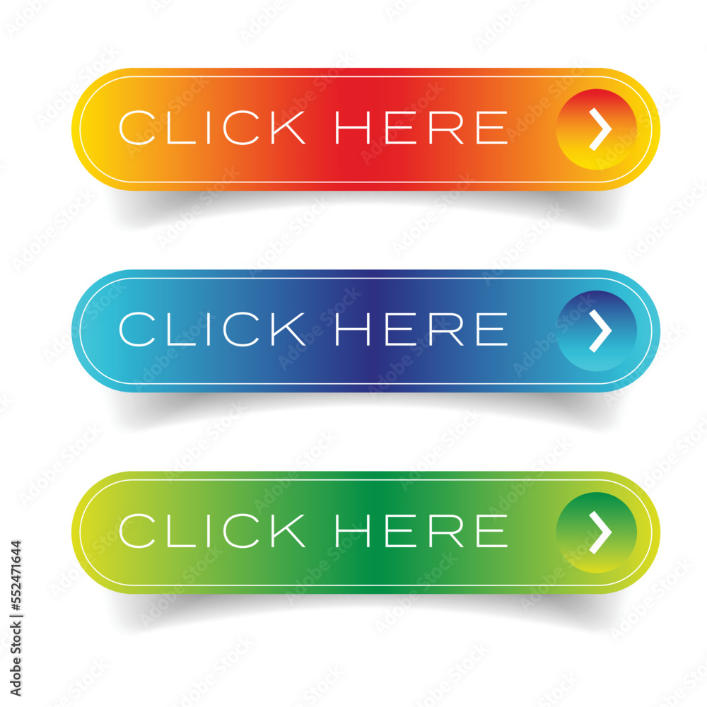 Poster click here call to action button set