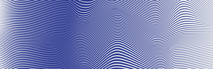 Curved wave lines pattern on white background. Wave striped lines pattern for backdrop and wallpaper template. Simple curved lines with repeat stripes texture. Striped background, vector
