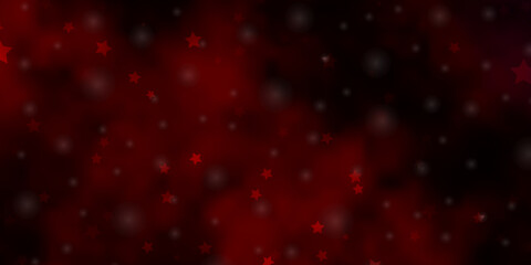 Dark Red vector pattern with abstract stars.