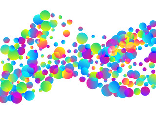 Colored party confetti decoration vector background. Rainbow round particles birthday decor. Surprise burst falling confetti. Prize event decoration illustration. New Year design.