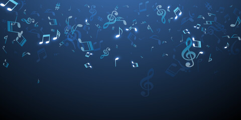 Music note icons vector wallpaper. Song notation