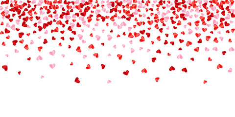 Paper 3D red heart shapes explosion vector background. Birthday surprise party decor. Present gift