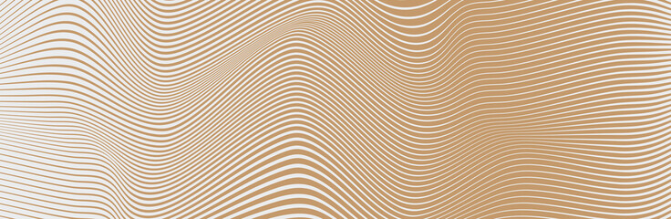Curved wave lines pattern on white background. Wave striped lines pattern for backdrop and wallpaper template. Simple curved lines with repeat stripes texture. Striped background, vector
