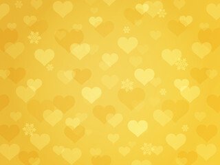 ハートの背景素材_黄色_ベクターイラスト
