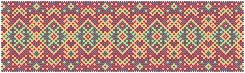 Multicolor truchet tiling connections illustration