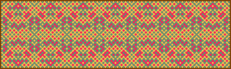 Multicolor truchet tiling connections illustration