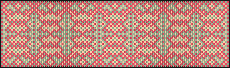 Multicolor truchet tiling connections illustration