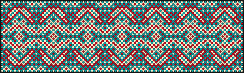 Multicolor truchet tiling connections illustration