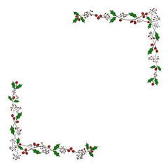 Christmas frame, white background