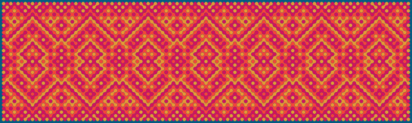 Multicolor truchet tiling connections illustration