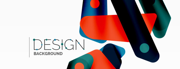 Tech minimal geometric wallpaper. Creative abstract background. Ribbon style stripes vector illustration for wallpaper banner background or landing page