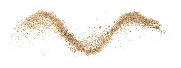 Big size Sand flying explosion, Golden grain wave explode. Abstract cloud fly. Yellow colored sand splash throwing in Air. White background Isolated high speed shutter, throwing freeze stop motion