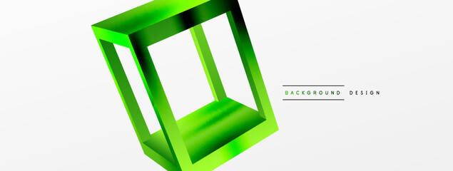 3D cube shapes vector geometric background. Trendy techno business template for wallpaper, banner, background or landing