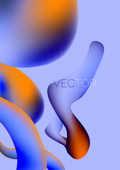 Fluid shapes vertical wallpaper background. Vector illustration for banner background or landing page