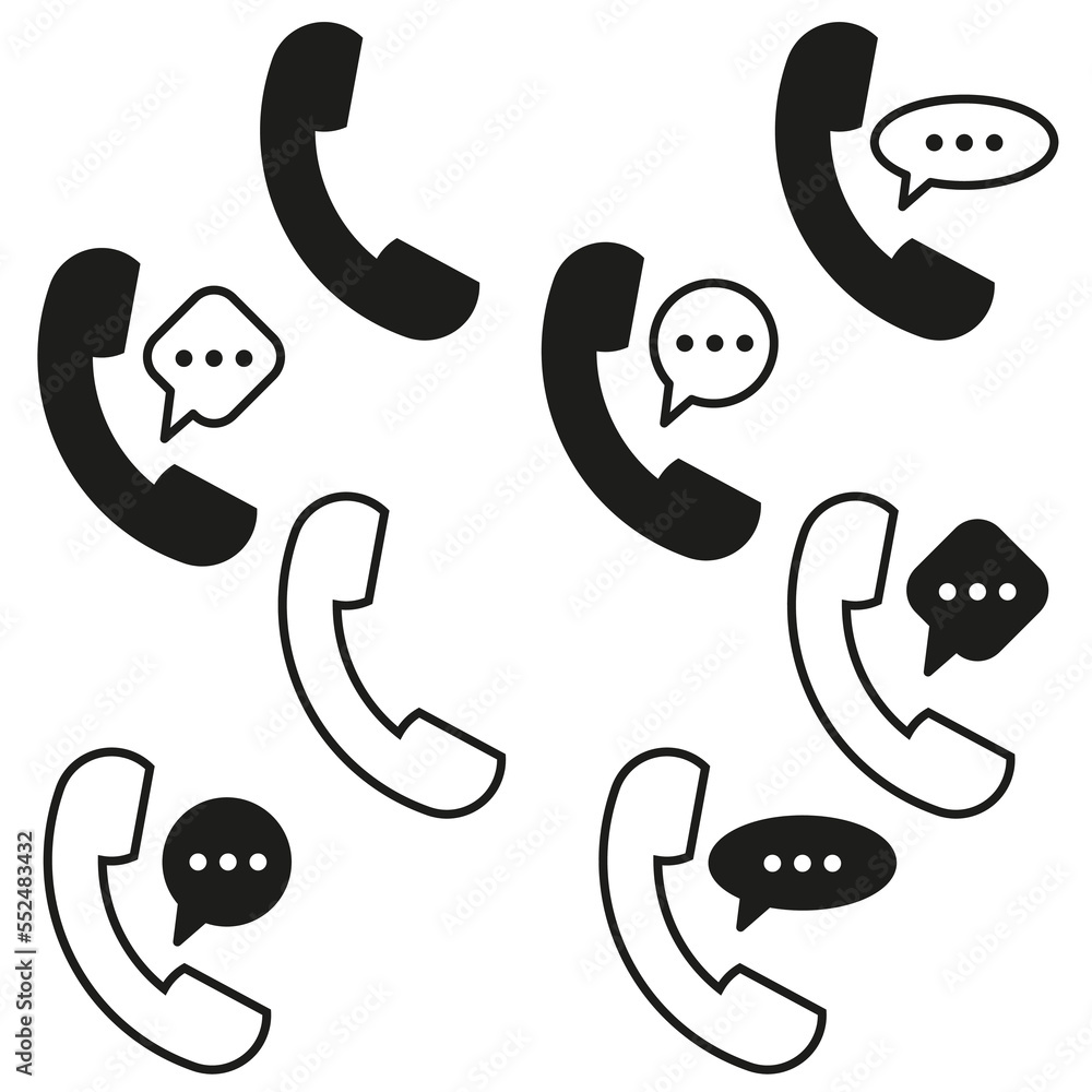 Poster handsets message icons. call symbol. smartphone message interface. telephone sign. vector illustrati