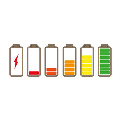 battery icons. energy set. Vector illustration. Stock image. 
