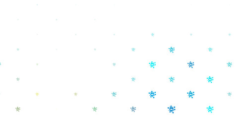 Light blue, yellow vector template with flu signs.