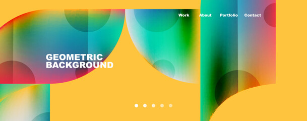 Circle, round elements and lines geometric abstract background. Vector Illustration For Wallpaper, Banner, Background, Card, Book Illustration, landing page