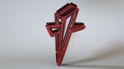 A 3D Illustration of the Christian cross. Artists, Designers, Pattern Makers, and Modelers must take a very close look of this extremely detailed mesh or lattice to craft a version of their own.