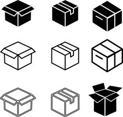 Box vector flat icon. Open box icon illustration on white background..eps