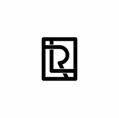 rl lr r l initial letter logo isolated on white background