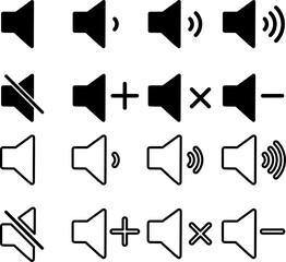 Speaker icon set. Sound icon illustration on white background..eps