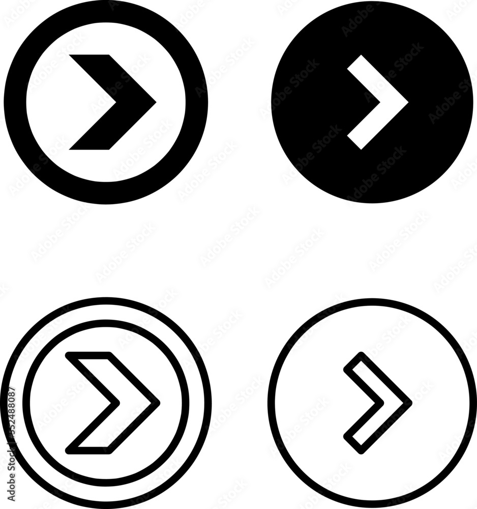 Poster next arrow circle icon vector illustration for web site, mobile application on white background..eps
