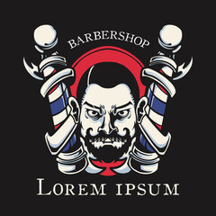 Barber Shop Logo Retro Vector Illustration