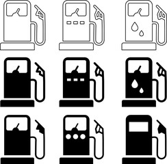 Gas station fuel icon. Symbol of of fuel pump on white background..eps