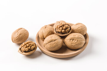 Walnut Nuts isolated on white background.