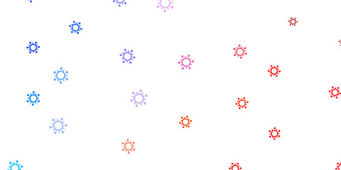 Light blue, red vector texture with disease symbols.