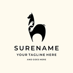 Animal Alpaca care logo design illustration custom logo design © Bendazs