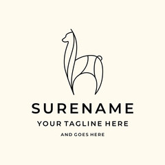 Animal Alpaca fashion logo design illustration custom logo design custom logo design