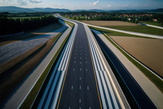 Brand-new motorway constructed not too long ago in Brcko District, Bosnia and Herzegovina Generative AI