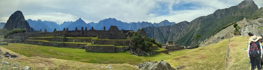 Fototapeta na wymiar Panoramic view of Machu Pichu in Perru
