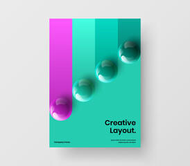 Isolated 3D spheres company cover illustration. Modern poster design vector template.