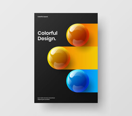 Simple corporate identity vector design illustration. Minimalistic realistic balls magazine cover template.