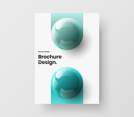 Colorful book cover vector design concept. Bright 3D spheres company brochure layout.