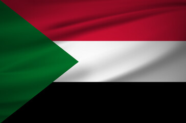 Realistic Sudan flag design background vector. Sudan Independence Day design