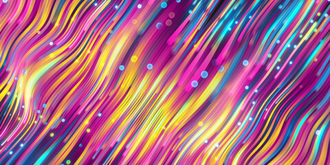 3d render, abstract background with glowing neon lines, colorful wavy wallpaper