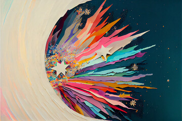 Abstract Pastel Comet Illustration